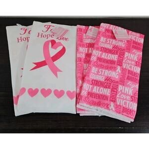 4 Kitchen Towel Set Breast Cancer Awareness Faith Hope Love Hope Pink Ribbon